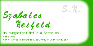 szabolcs neifeld business card